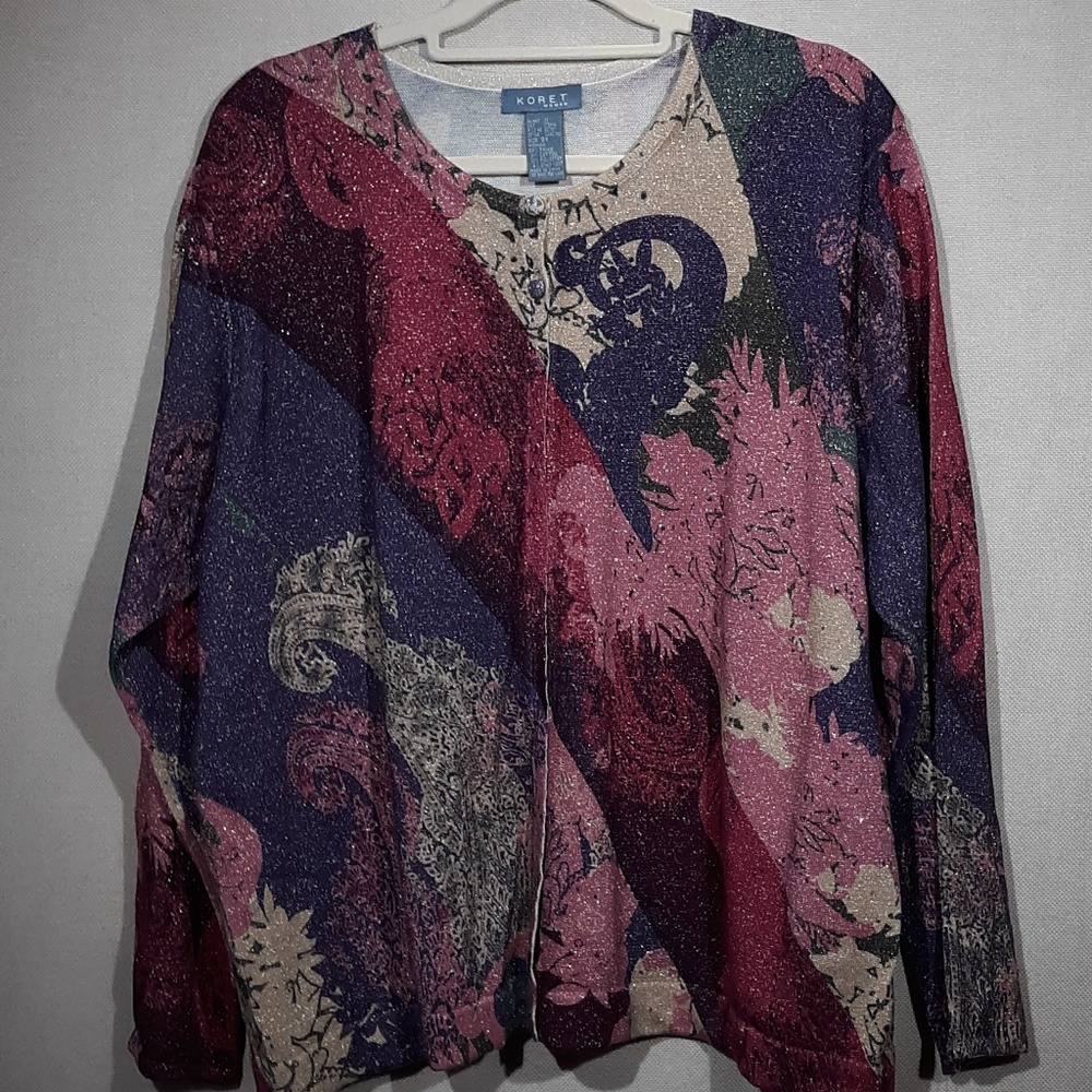 Koret of California Cardigan Women 3X Faux Tank
